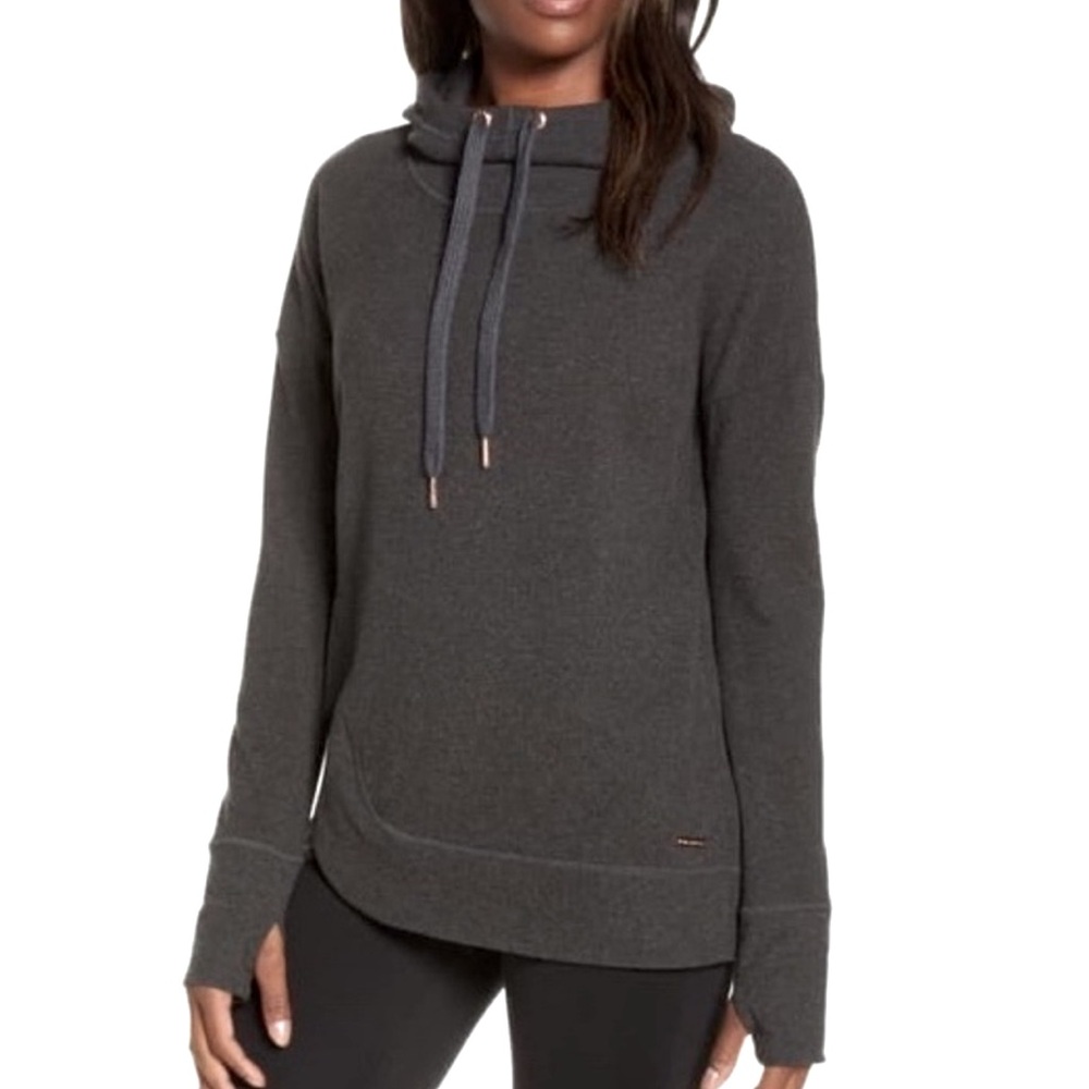 sweaty betty escape Italian luxe fleece pullover Charcoal Gray Pullover